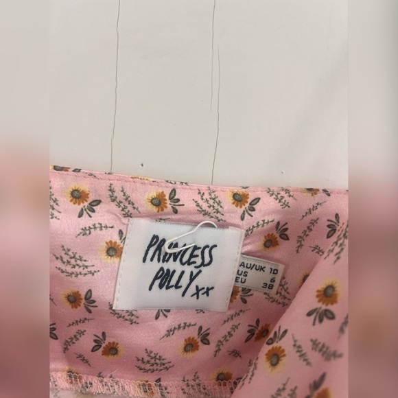 Princess Polly Myron Mini Dress Pink Floral Sweetheart Neck Size 6 LIKE NEW - Picture 4 of 5